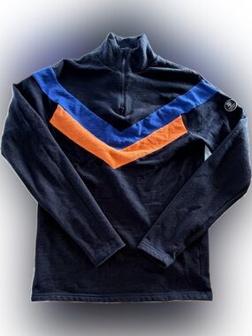 We Norwegians Voss Chevron Zip-Up sweater women’s small merino wool